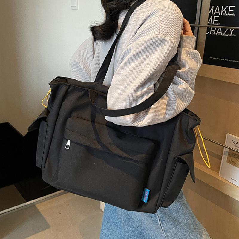 Trendy new large-capacity cloth bag women's 2025 spring commuter bag shoulder tote bag student school bag