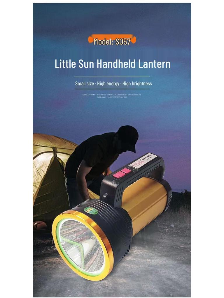 Rechargeable High Power LED Flashlight: Super Bright, Long-Range, Handheld Spotlight for Outdoor and Household Use.