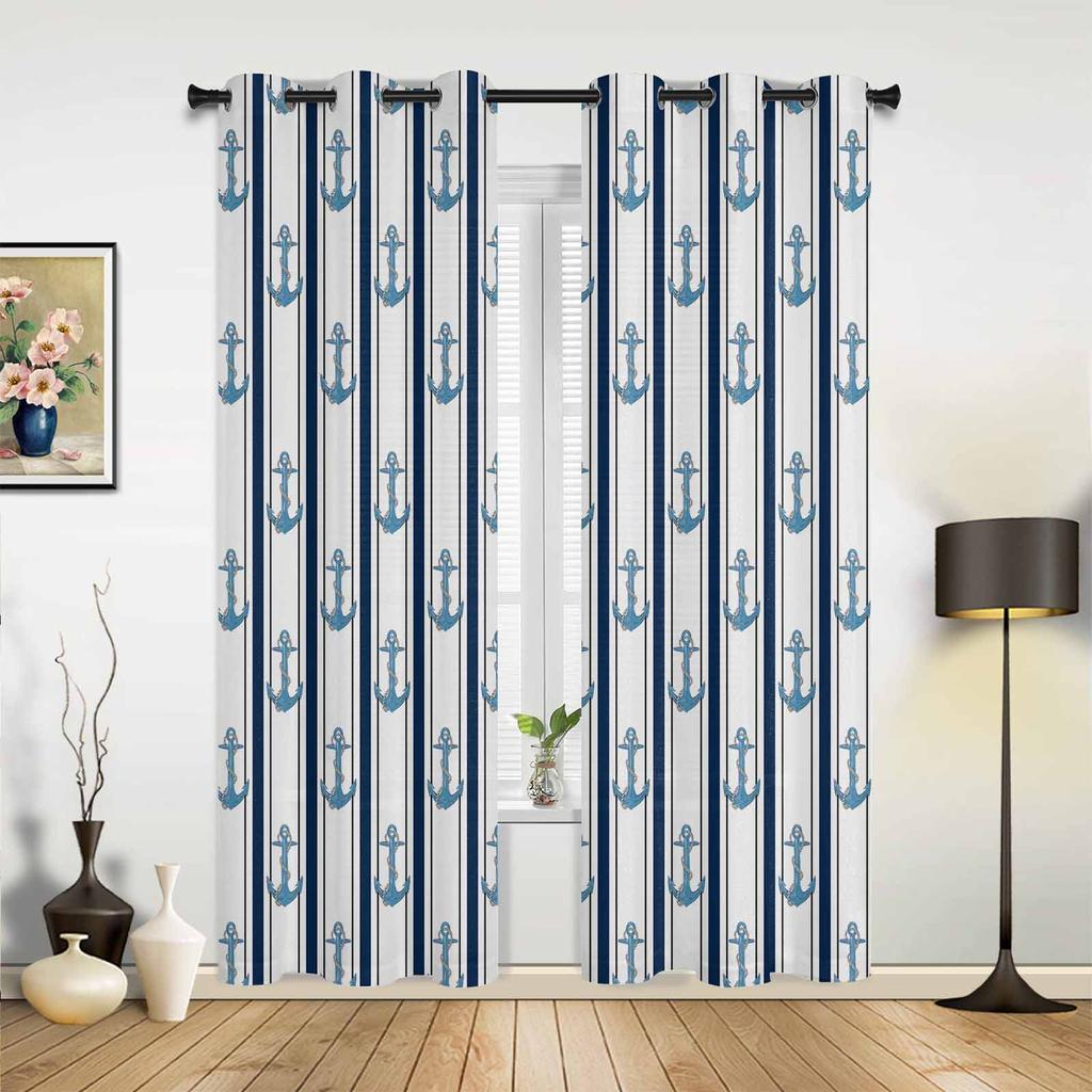 Tende da Finestra Nautiche Oceaniche Tende per Soggiorno Decorazione Casa Tende a Pannello per Camera da Letto Tendaggi da Cucina