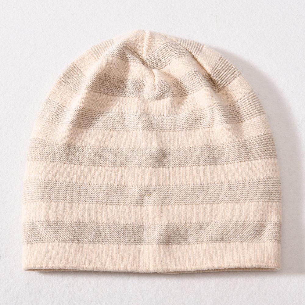 Solid color striped with bright silk stacking hat rabbit down cold hat warm wool hat knitted hat autumn and winter windproof ear protection hat