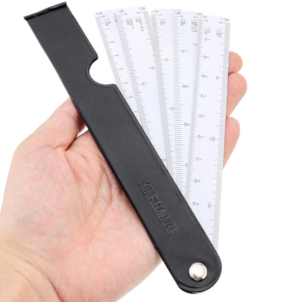2pcs Plastic Architect Engineering Drafting Scale Ruler Foldable Metric Measuring Tool Heavy Duty Professional