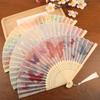 Vintage Silk Folding Fan Classical Chinese Japanese Dancing Fans Hand Fan Crafts Gifts Dance Decorative Performance Props Gift