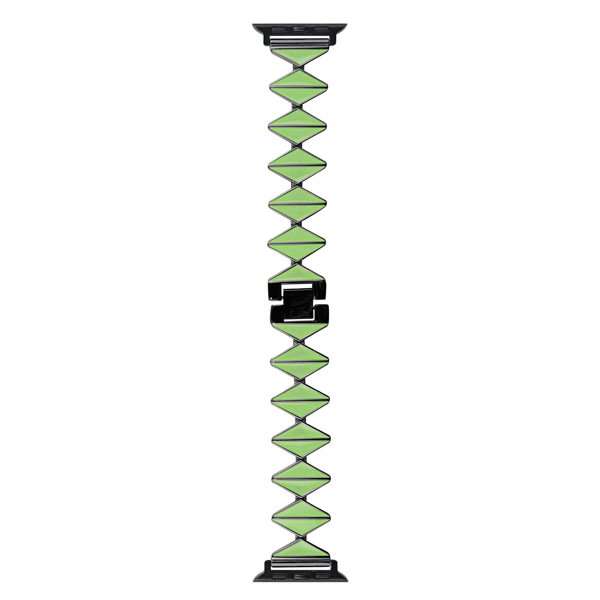 

For Apple Watch 10 46mm/Ultra 2/Ultra 49mm/9 8 7 45mm/SE (2023) SE (2022) SE 6 5 4 44mm/3 2 1 42mm Zinc Alloy Watch Band Green/Black Buckle