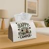 1pc Happy Camper Trailer Tissue Box Holder - Retro Camper Van Design Suitable for Kitchen & Dining, Sturdy Napkin Organizer with Tissue Holder for Par