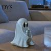 Compact Ghost Statues Halloween Figurine with Drinks, Resin Statue, Cute Spooky Desktop Creative Shaped Ornaments Ornament for Party Tabletop