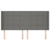 VidaXL Tête de lit avec oreilles Gris foncé 163x16x118-128 cm Tissu3119587