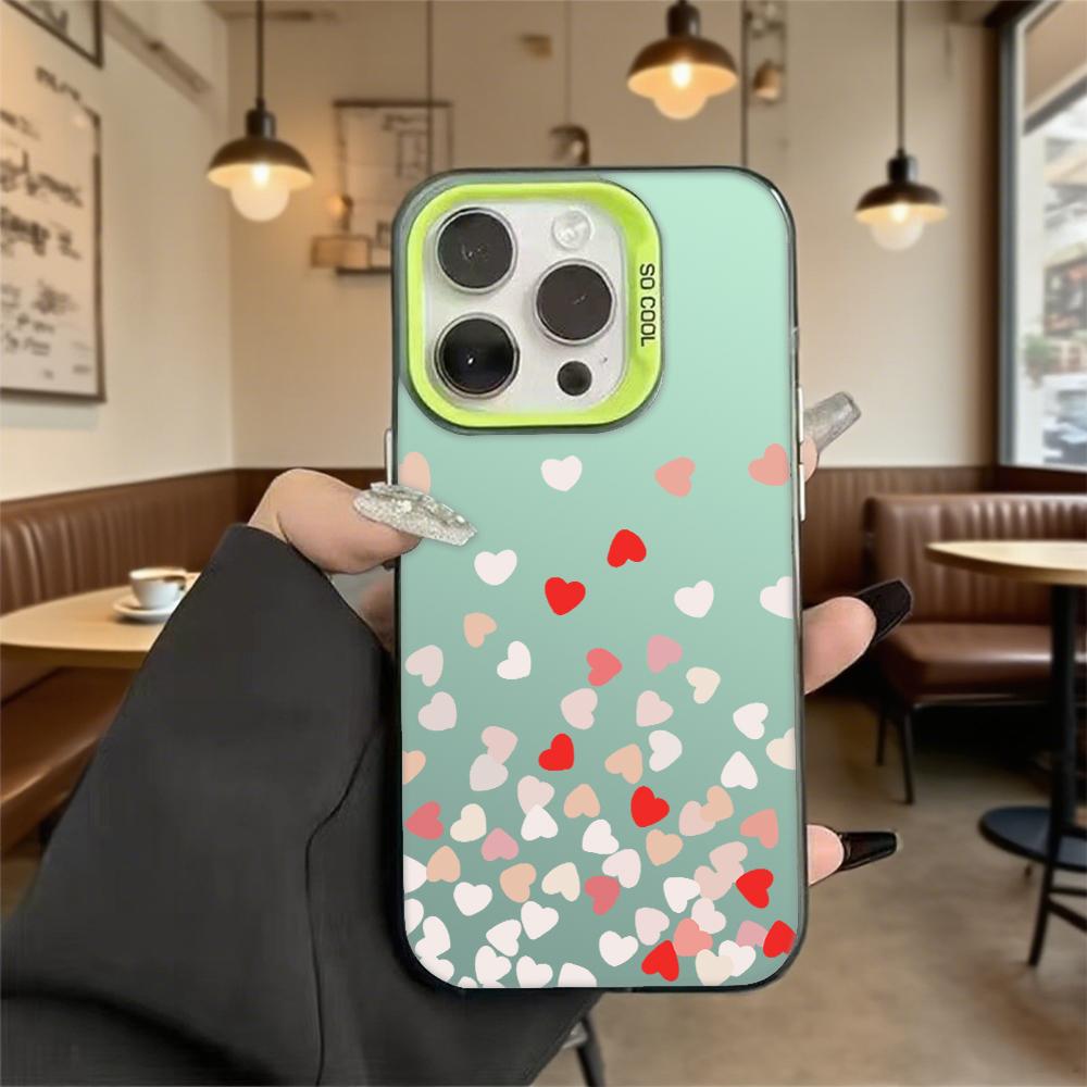 Falling Hearts Shockproof Phone Case for Iphone 16 15 14 13 12 11 Pro Max/Mini Anti-Scratch Premium Hard Cover
