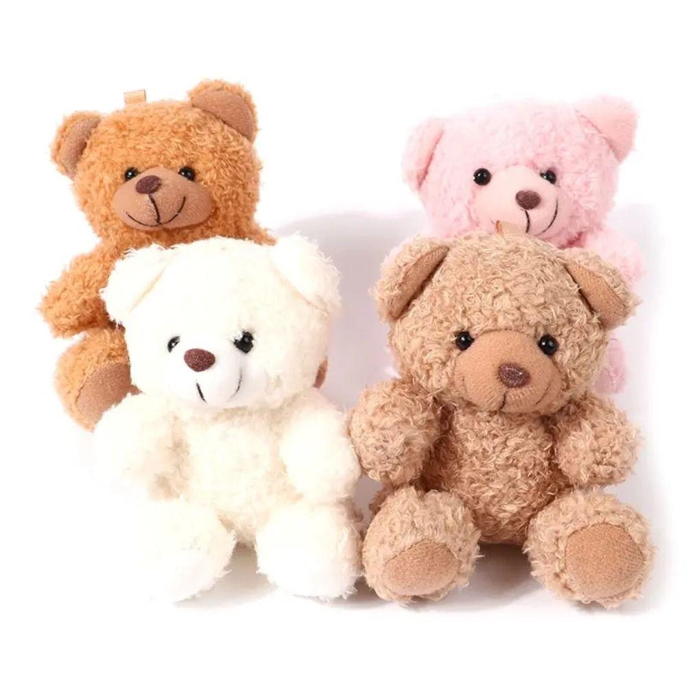 Animal Bear Curly Plush Sitting Doll Plush Doll Bear Bag Pendant  Boys and Girls