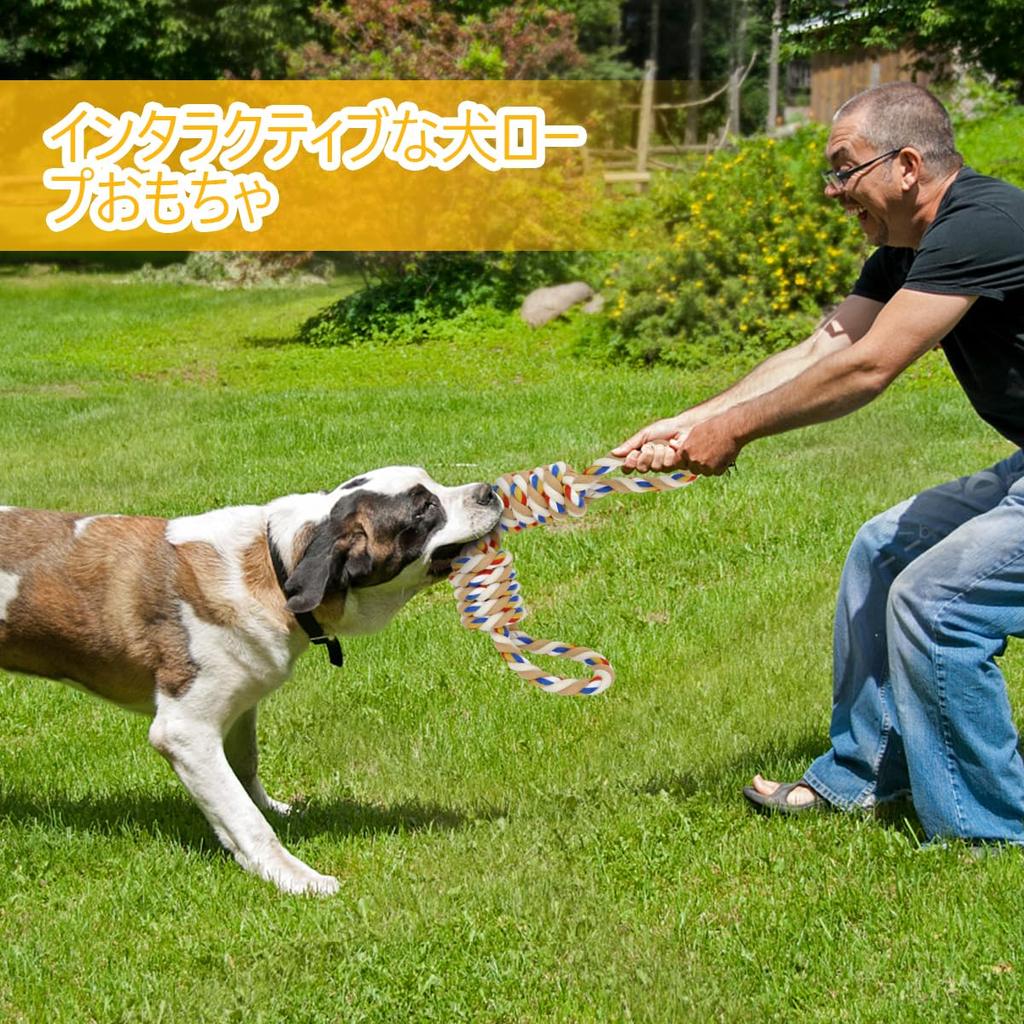 ETACCU Dog Rope Dog Set of Medium and Large Dog Dog Chewing Pet Stress Toothbrushing String String Dog Lack of Exercise Toy, Toy, Rope, 2, Dogs, 55cm,