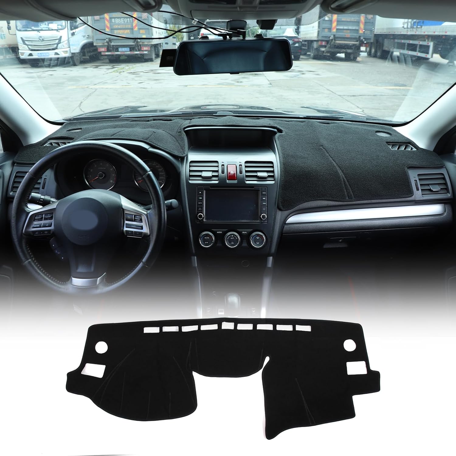 

LLKUANG Dash Cover Mat Compatible with Subaru Forester XV Legacy 2013-2018,Polyester Car Dashboard Cover Sun Shade Pad,Anti-Slip Dash Board Pad
