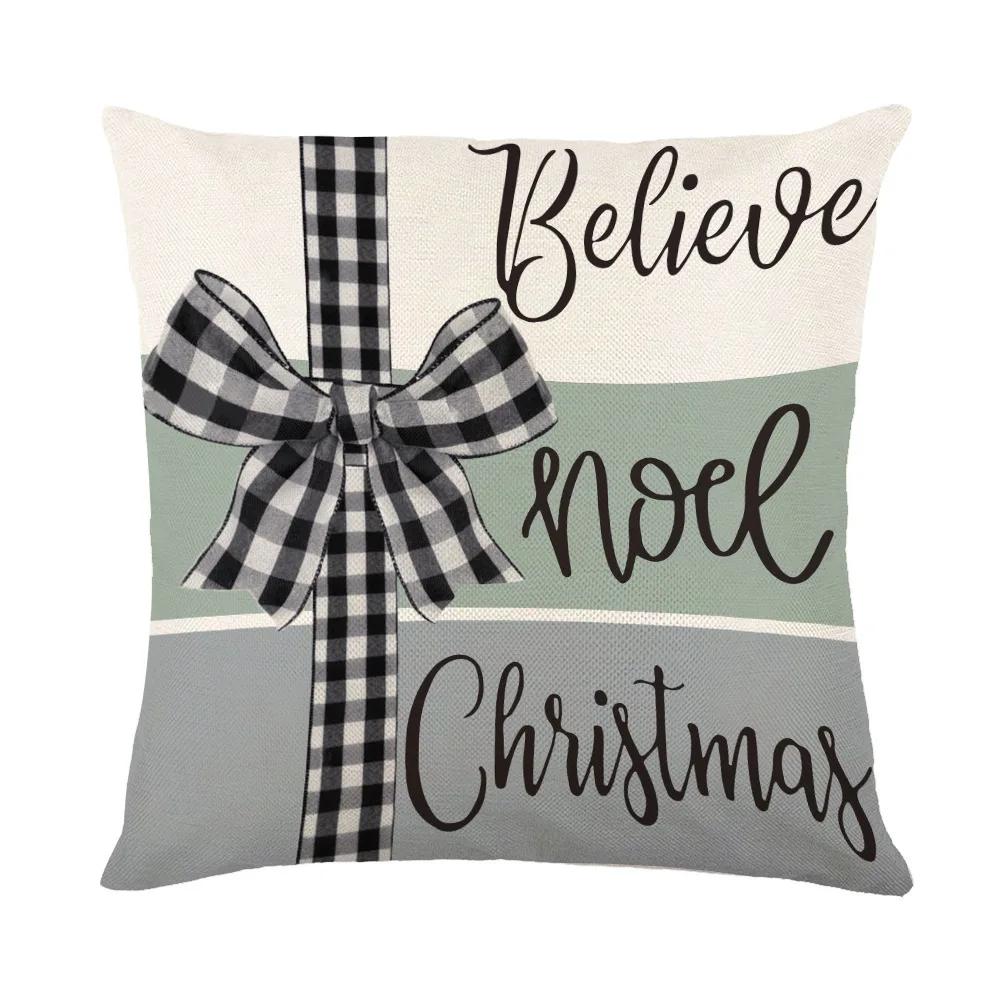 New Christmas Pillow Printed Simple Holiday Pillow Cover Home Sofa Pillow Pillowcase Cushion Wholesale