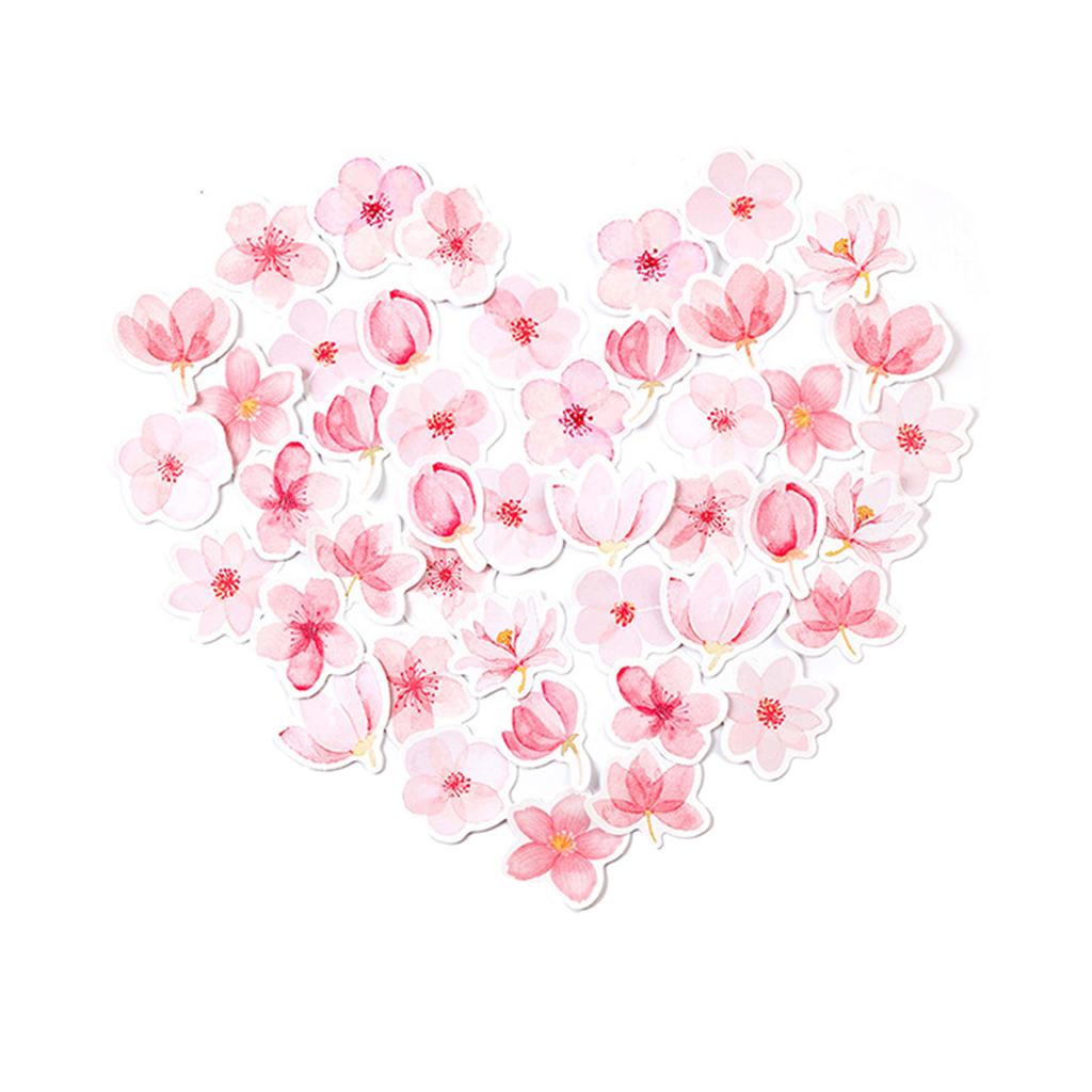 45pcs Cherry Blossom Stickers Vibrant Colors Sakura Scrapbook Stickers Strong Adhesive Flower