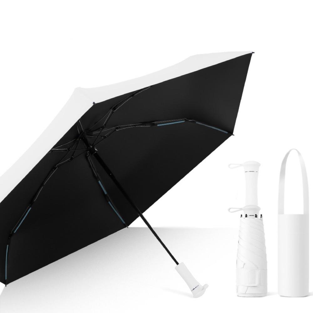 Ultralight Pocket Rain Umbrella Ultraviolet Protection Sun Umbrella Sun Shade Umbrella  Summer белый