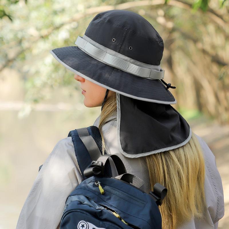 Waterproof Wide Brim Bucket Hats, Foldable UV Protection Womens Sun Hat with Neck Flap for Summer Beach Fishing Hiking