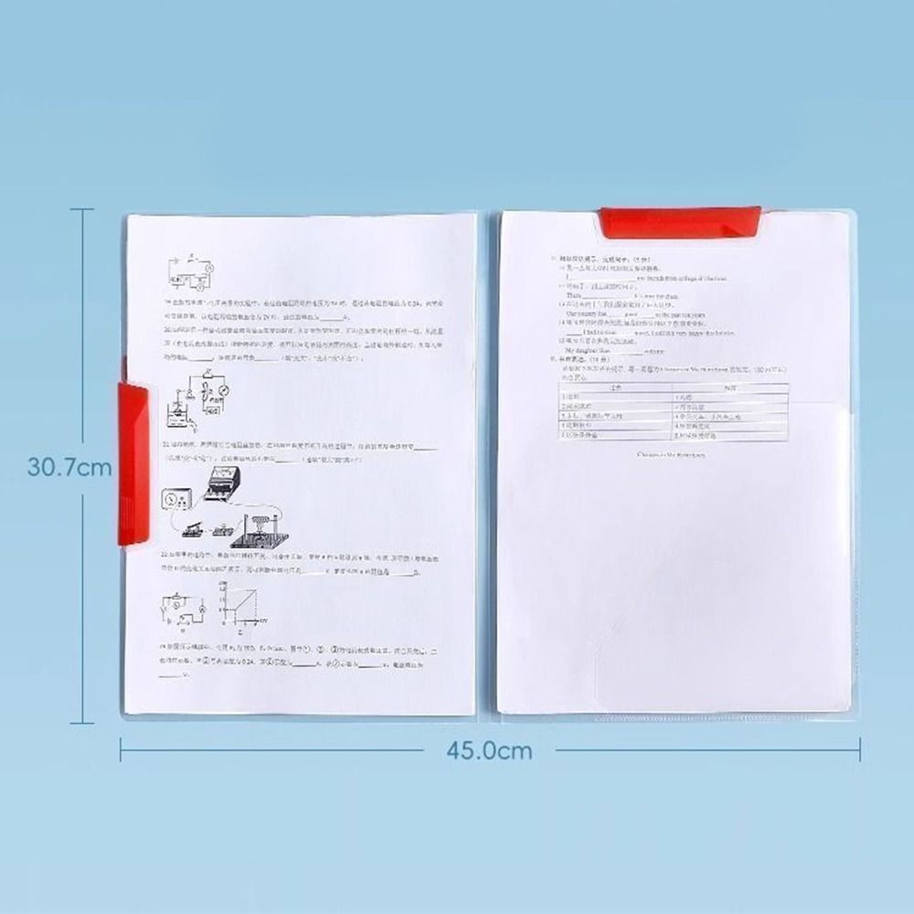 Transparente Schwingstangen-Aktenordner mit Doppelklammern A3/A4 Dokumentenklammer Seitenöffnung Testpapier-Organizer Schüler