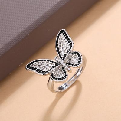 925 Sterling Silver Rings for Women Couple Minimalist Handmade Buterfly Zircon Ring Fine Jewelry Gift Prevent Allergy