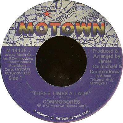 7-Zoll Schallplatte COMMODORES - Three Times A Lady M1443F Motown 1978 US Soul/Funk Gebraucht