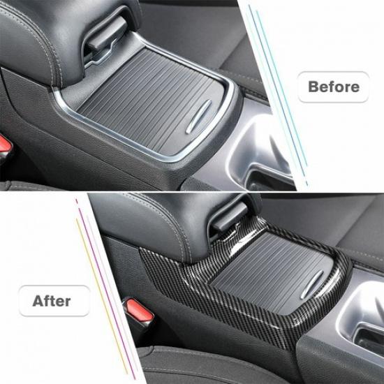 Central Cup Holder Frame Trim Decor Cover For Dodge Charger 2011-23 Carbon Fiber