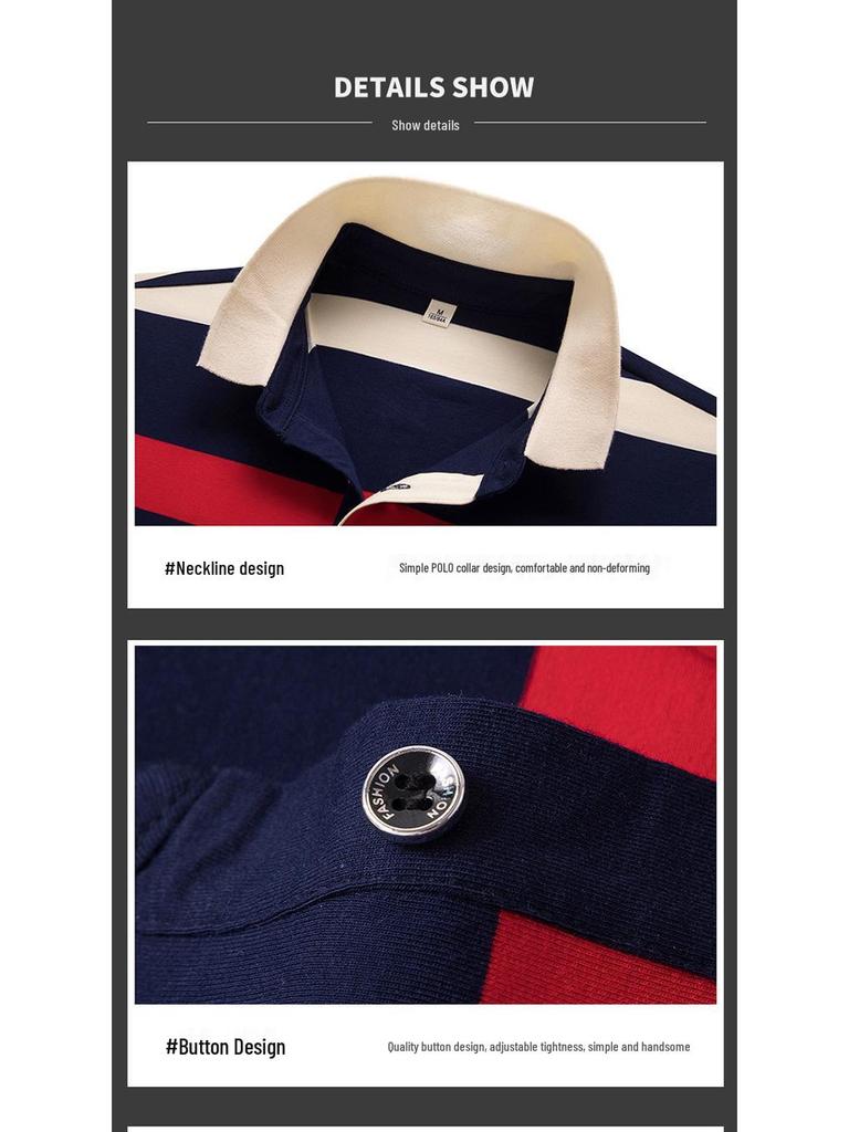 2021 Men's Striped Short Sleeve Polo Shirt - Casual Summer Trend