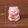 Mini Summer Pink Piggy Figurine Cartoon Pig Micro Landscape Ornament Dollhouse Model Car Interior Home Desktop Decoration