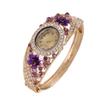 Fashion Ladies Diamond Quartz Watch With Flower Alloy Bracelet For Elegant Wear