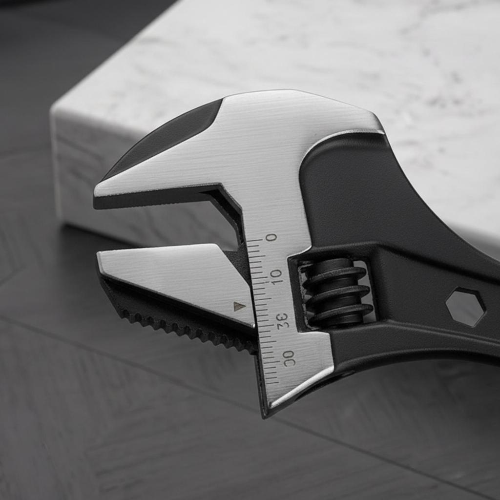 Multifunctional Adjustable Wrench NonSlip Grip with Side Hand Tool for Plumbers,
