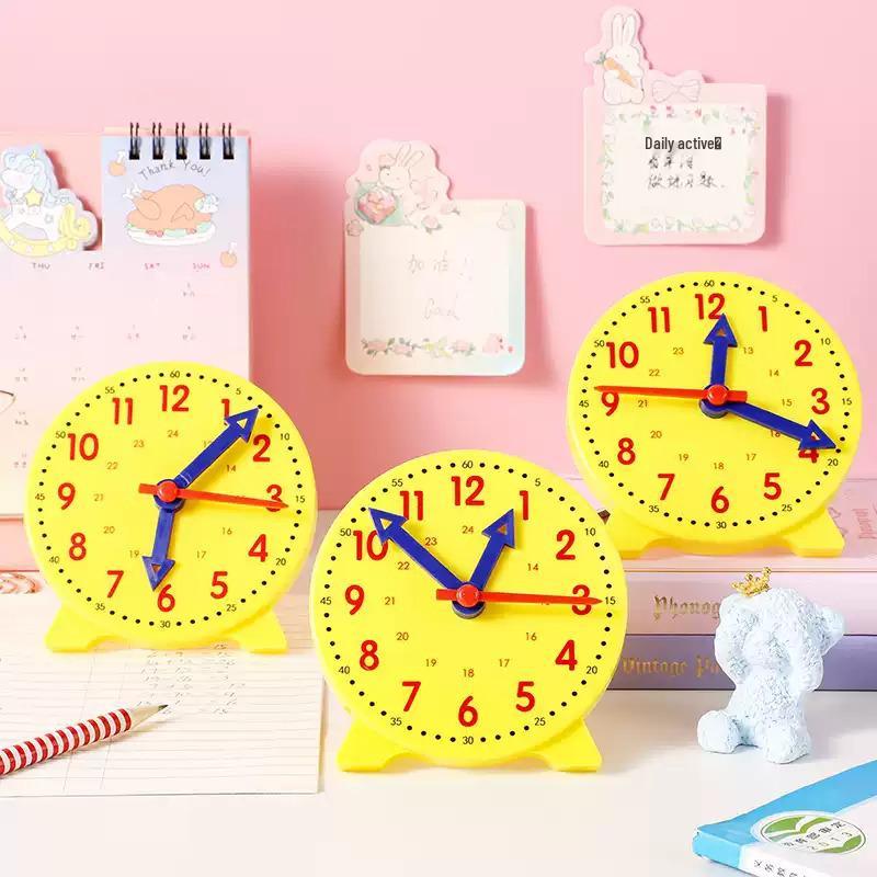 Three-Hand Clock Teaching Aid for First and Second Graders - Time Learning Tool for Primary Students