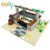Ovly Bauernhof Schweinestall mit Kaninchen MOC Teile Set mit Schweinestall Tiere DIY Baustein Kit Kinder Geschenk mit Handbuch