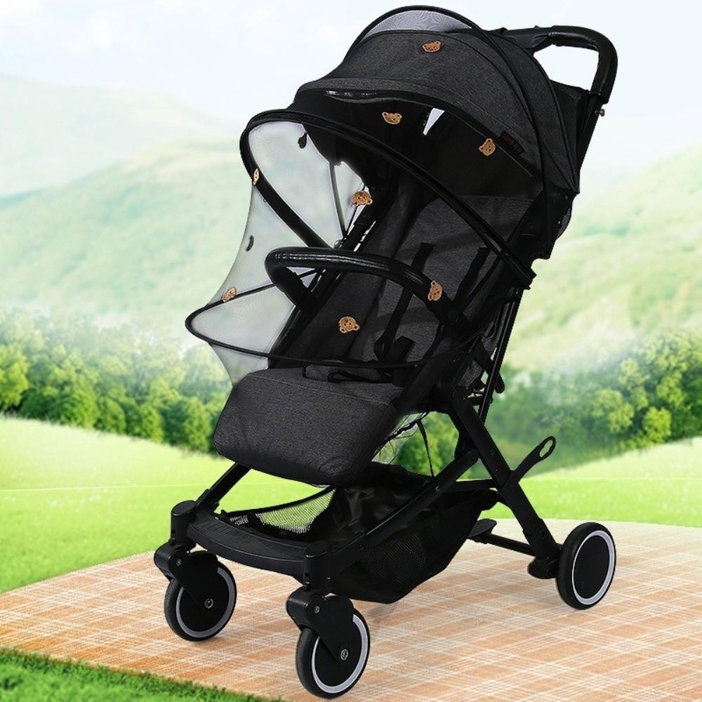 Ventilate Stroller Mosquito Net Mesh Zipper Pushchair Mosquito Net Cartoon Embroidery Folding Baby Mosquito Cover Summer