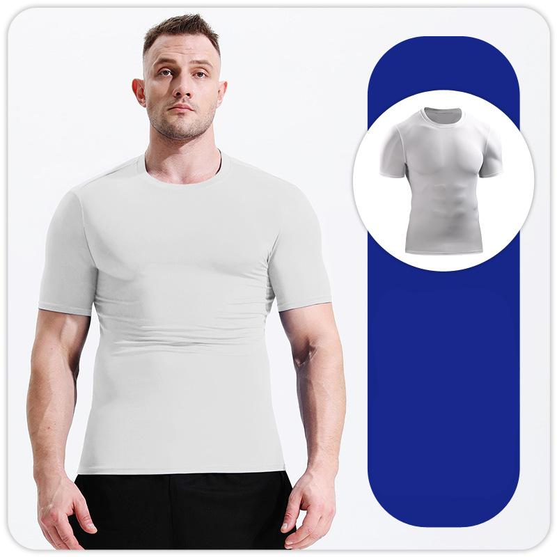 Gym Clothing Men T shirts Fitness Workout Quick-drying Sports Short Sleeve Shirt Running Camping Hiking Tops S M L XL XXL 3XL 4XL