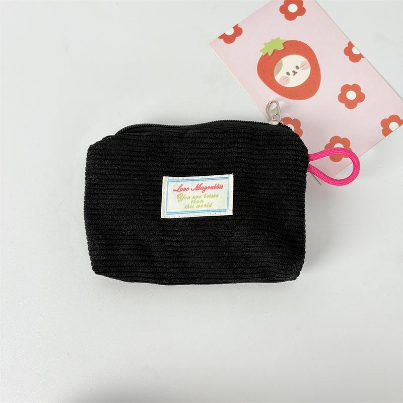 2026 New Corduroy Zero Wallet Solid Color Portable Pocket Wallet Zipper Coin Purse Card Bag Key Earphones Lipstick Case