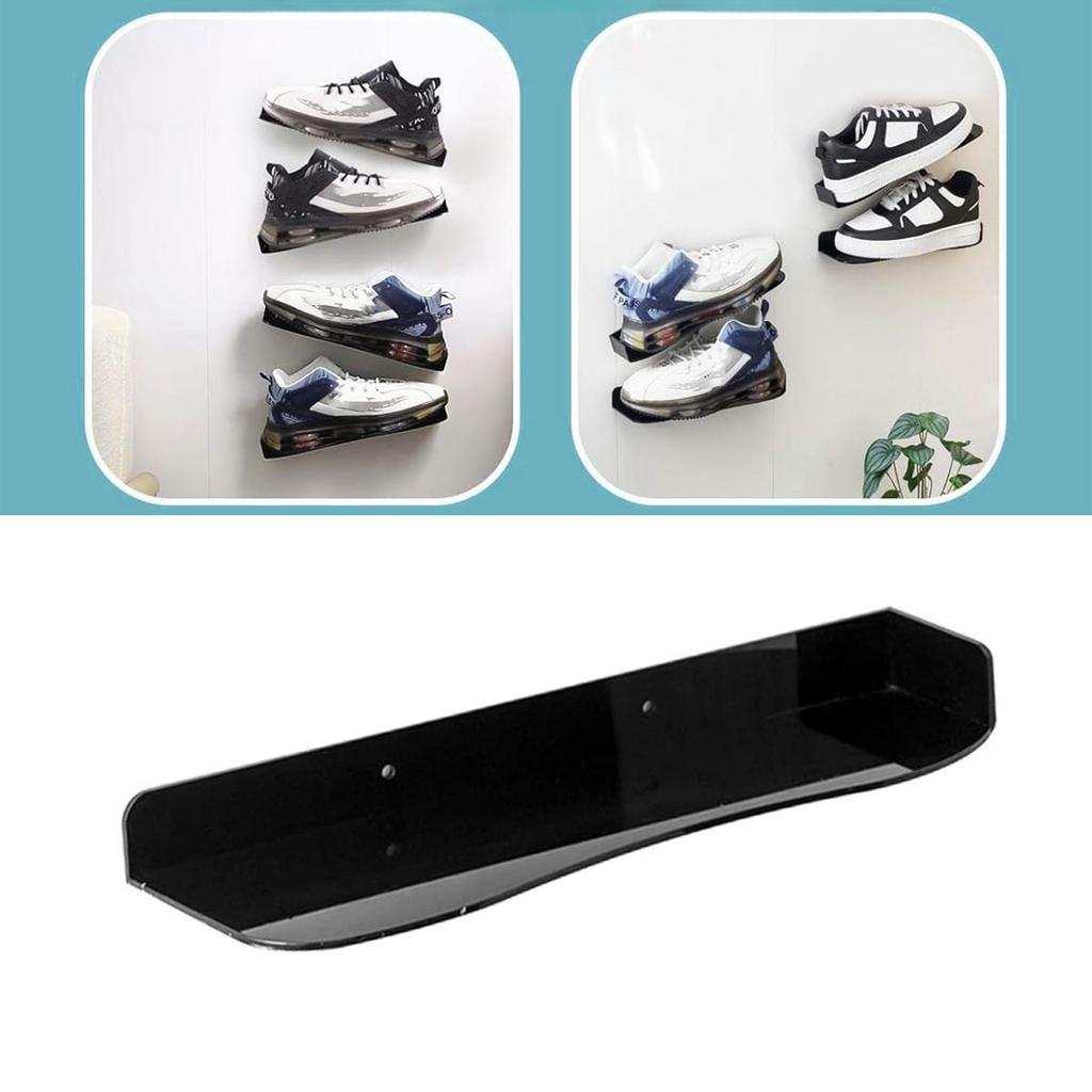 Acrylic Wall Mounted Shoe Rack Floating Shelf Adjustable Height Sneaker Display Stand for Collectors and Shoe Stores