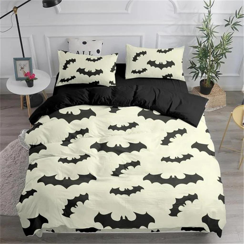 Vampire Bats Bedding Set 3D Printed Soft Polyester Duvet Cover Set Single Double Twin King Size Teens Adults Night Elves Animals