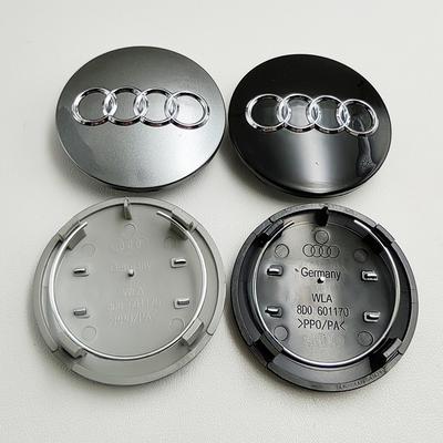 Für A3 4 Stück 68mm Schwarz Grau Auto Styling Abzeichen Radnabendeckel Felgenkappen Für Audi Emblem 8D0601170 A1 A3 A4 A5 A6 Q7 Zubehör