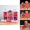 Colorful Led Light Huge Dollhouse 14 Rooms 7 Designs Perfect Gift For Girls