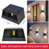 LED Solar Wall Lights Up Down Lighting Outdoor Solar Powered Sconce Waterproof Wall Lamp For Fence Stair Porch Patio Decoration