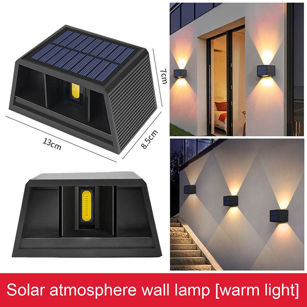 LED Solar Wall Lights Up Down Lighting Outdoor Solar Powered Sconce Waterproof Wall Lamp For Fence Stair Porch Patio Decoration