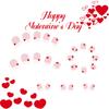 24 Pcs Valentines Day Press On Nail White French Tip False Nail Heart Acrylic Nail Short Square Stick on Nail