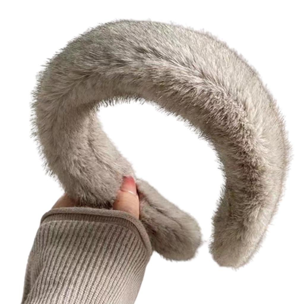 Sweet Headbands Faux Furs Headband Fashion Headband Multipurpose Yoga Sports Spa Wide Brim Hair Hoop for Woman Girls