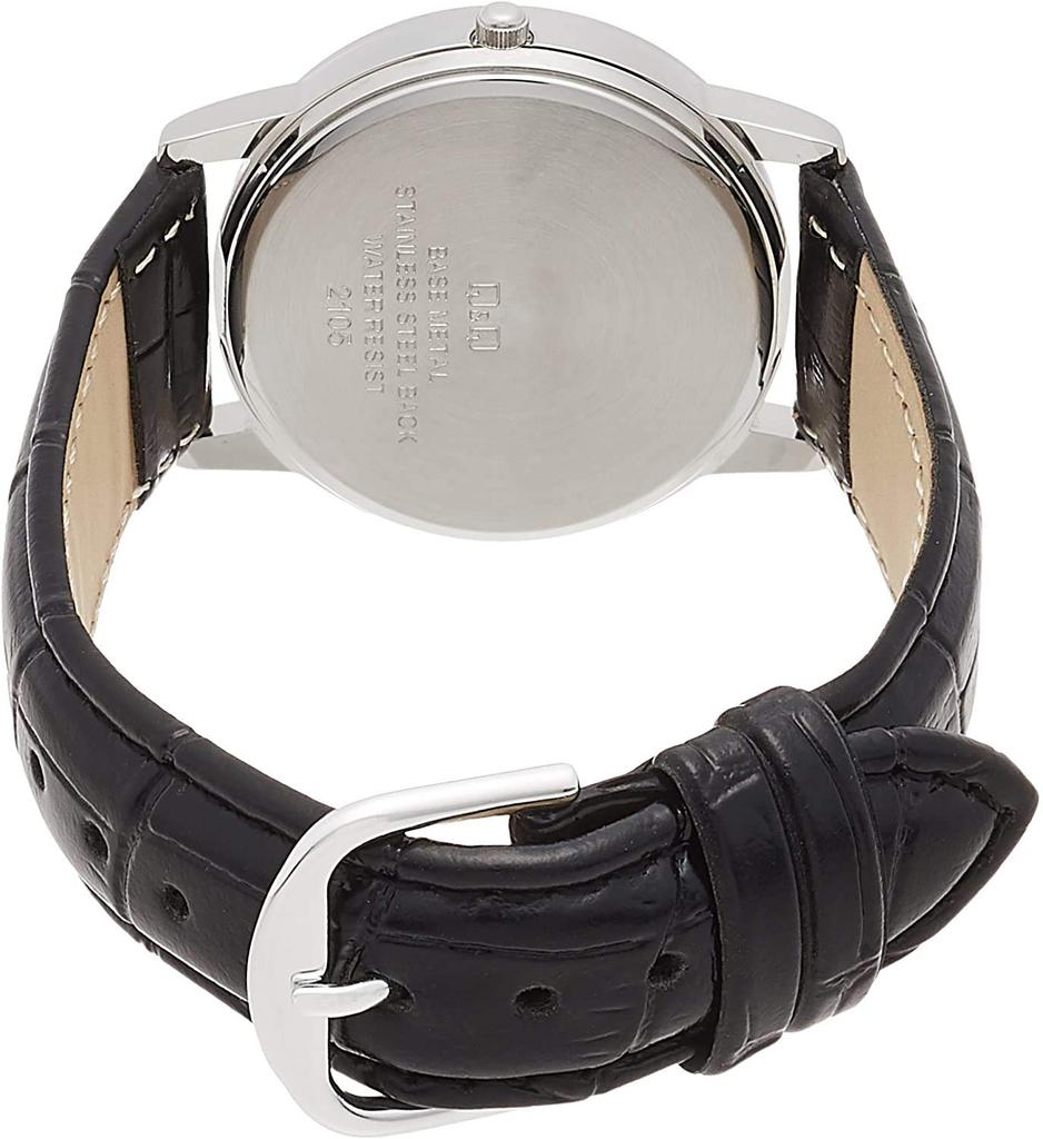 Citizen Analog Date Day Leather White Q&Q Men's Watch, Waterproof, Display, Display, Strap, A206-504,