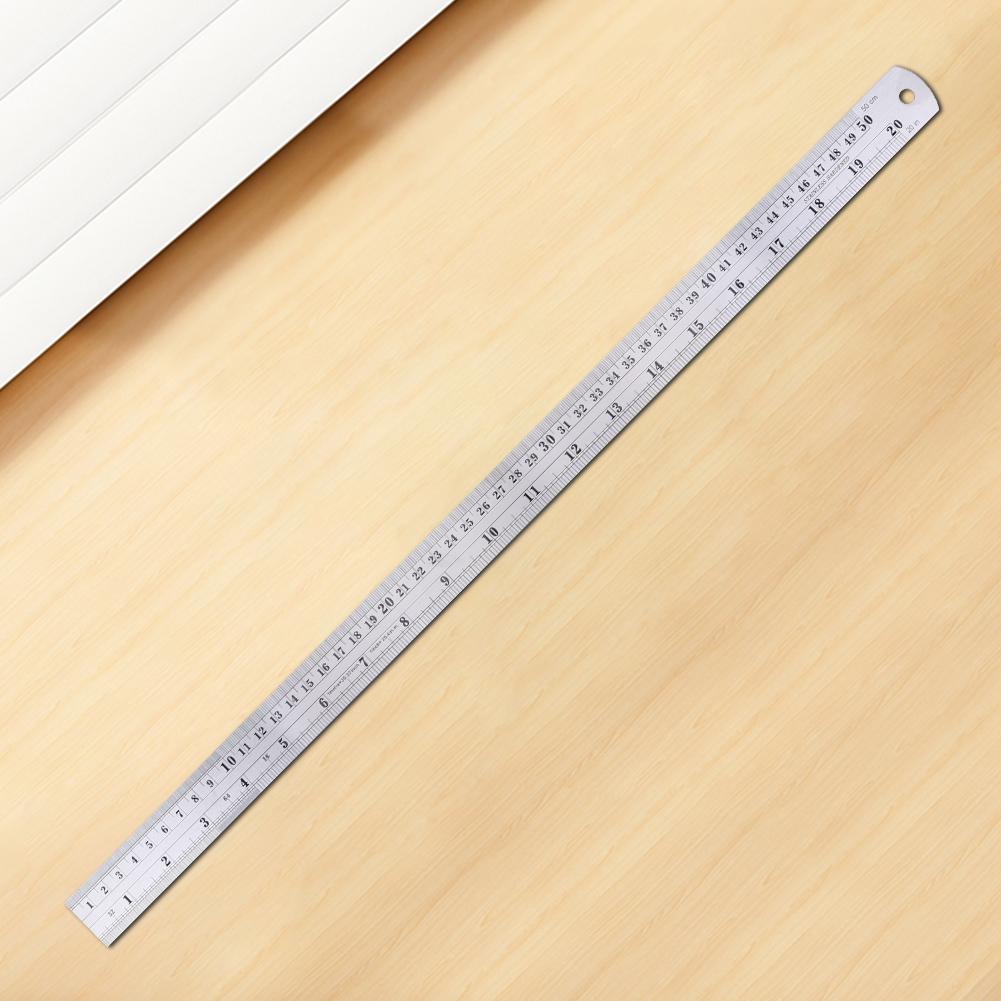300mm/500mm Stainless Steel Ruler Straight Edge Ruler with Inch & Metric Centimeter Millimeter Ruler Precision Measuring Ruler