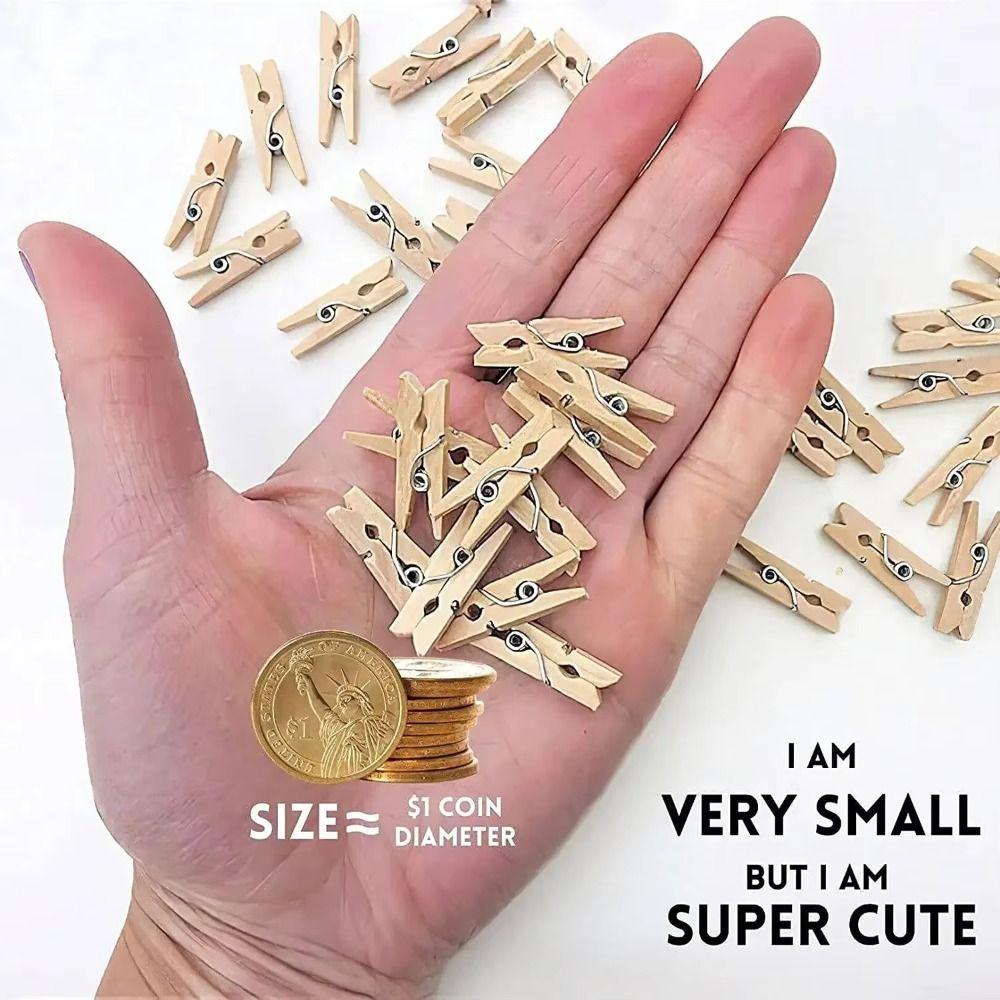50/100pcs Reusable Photo Clips Mini Wooden Clamp Clothespin  for Hanging Pictures Paper DIY Crafts