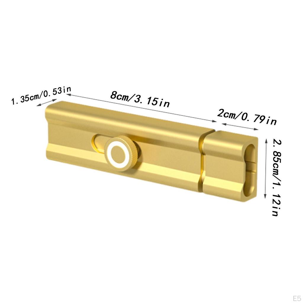 Slide Bolt Door Latch Aluminum Self Sticky Sliding Lock for Home Office Bathroom Bedroom
