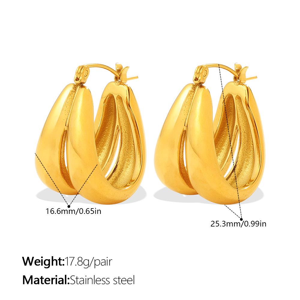 European & American Retro U-Shaped Geometric Spiral Ear Cuff Earrings