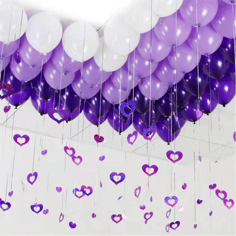 Balloon Pendant Wedding Decoration Birthday Party Bedroom Venue Decoration Heart Shaped Pentagram Rain Silk Sequin Pendant