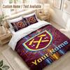 Custom Name Bedding Set 3 PiecesWest Ham United FC Print Duvet Cover + 2 Pillowcases Soft Bed Decor