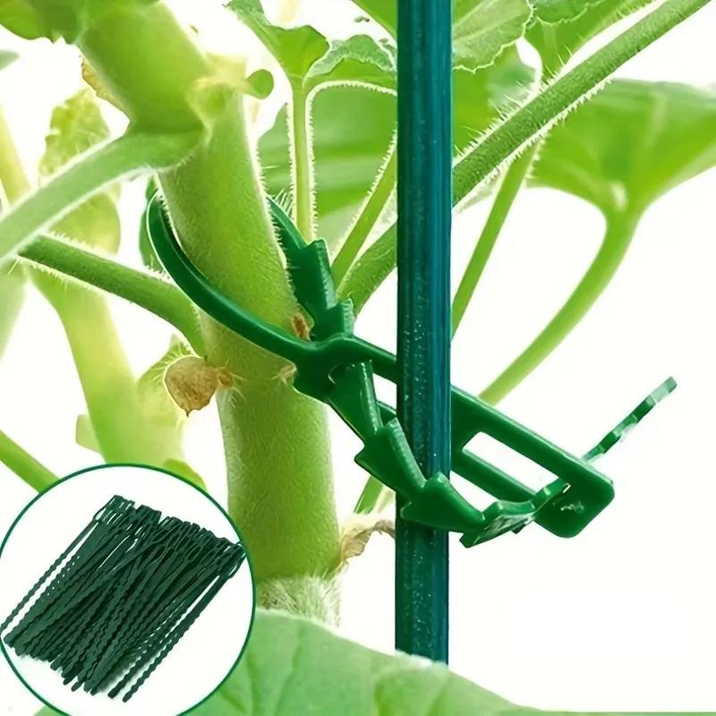 100Pcs Plant Cable Ties Reusable Adjustable Garden Self-locking Cables Ties Nylon Zipper Cables Ties