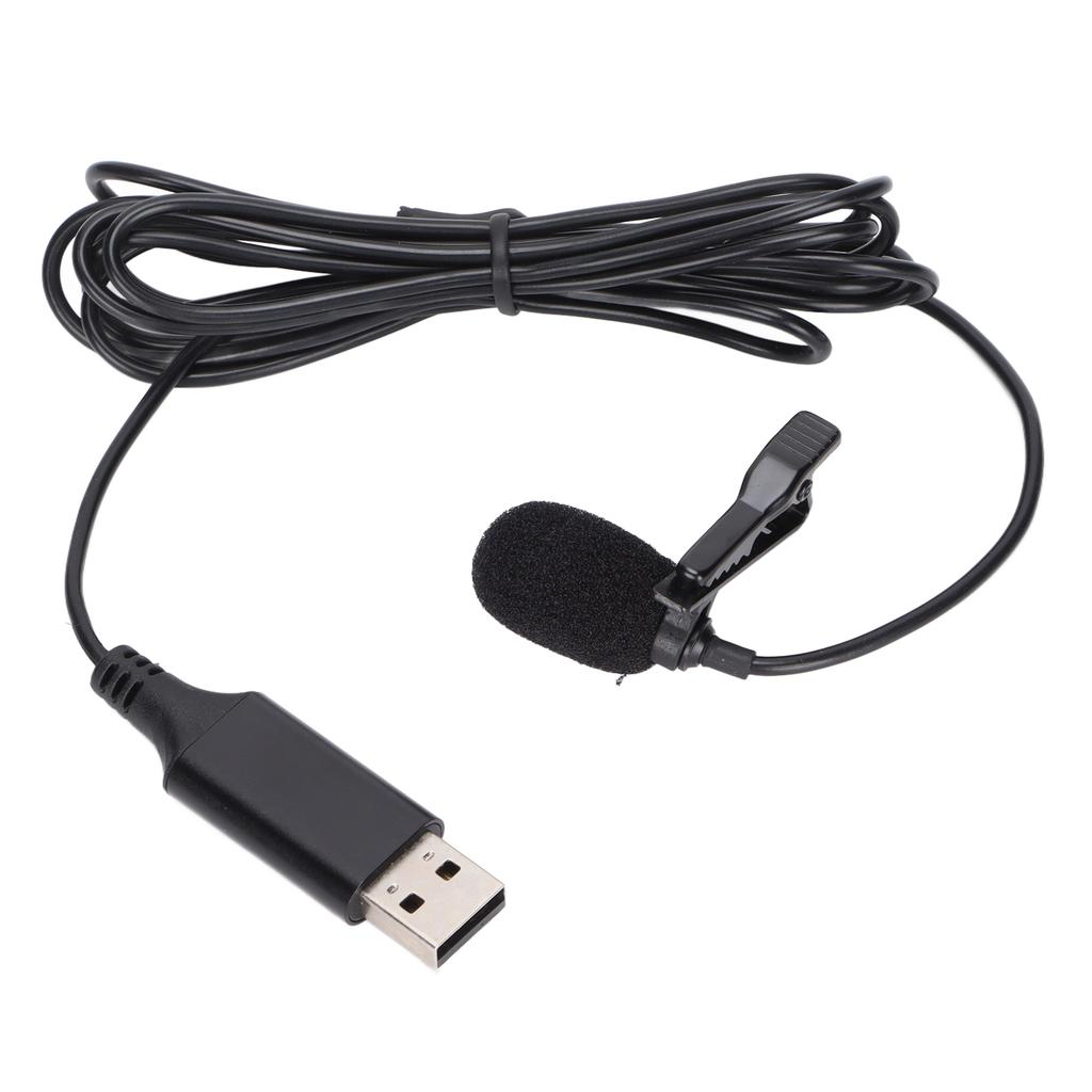 Lapel Microphone Portable Clip On Wired Mini Lapel Microphone with USB Interface for Mobile Phones Cameras