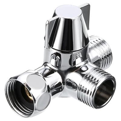 Brass Diverter Splitter Switch T-Adapter Toilet Valve 3 Way Water Home Hose Replacement Rotating Shower Arm Bath
