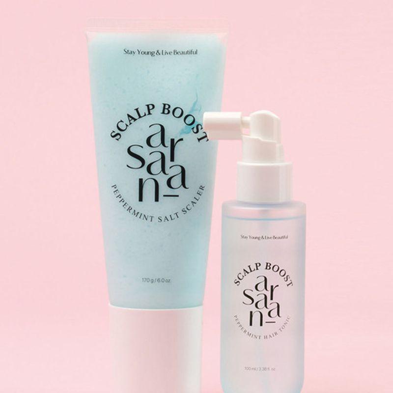 saranara [SET] Scalp Boost Peppermint Salt Scaler 170g + Hair Tonic 100ml FREE